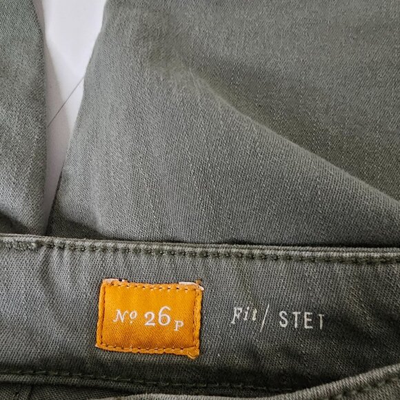Pilcro And The Letterpress 26p Jeans Green Stet Stretch Preppy Low Rise - Picture 6 of 9